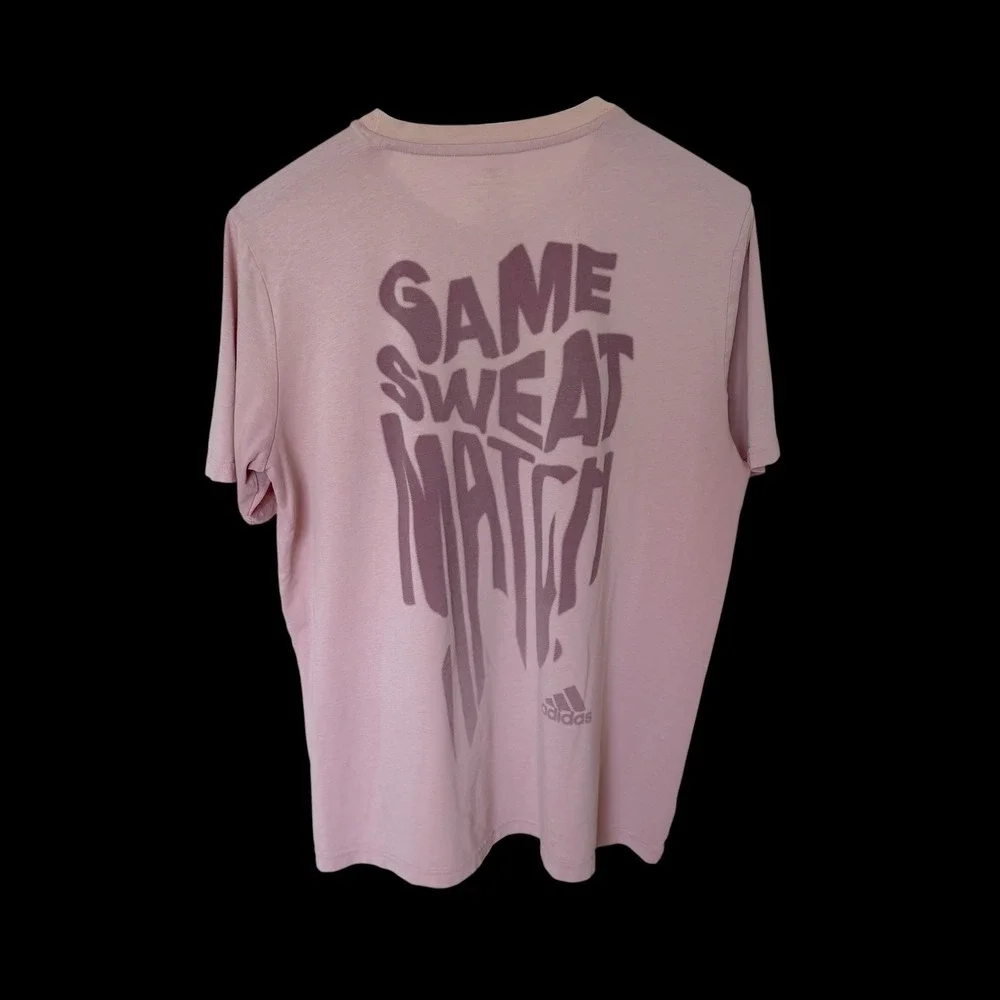 Adidas Tennis Pink Game Sweat Match T-Shirt Large Parley Distressed